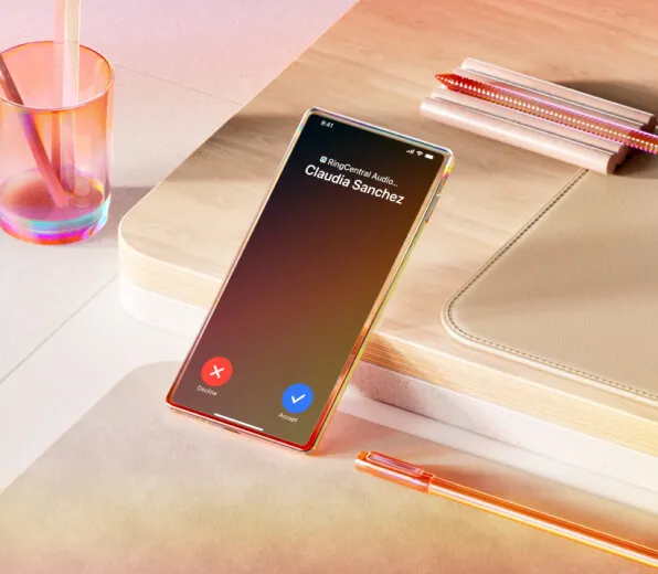 An image of a phone call initiated using RingCentral's AI phone system