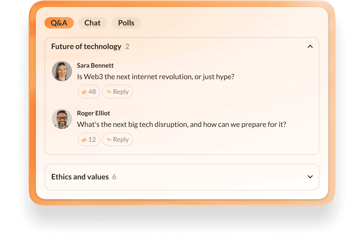 RingCentral Events' Q&A feature