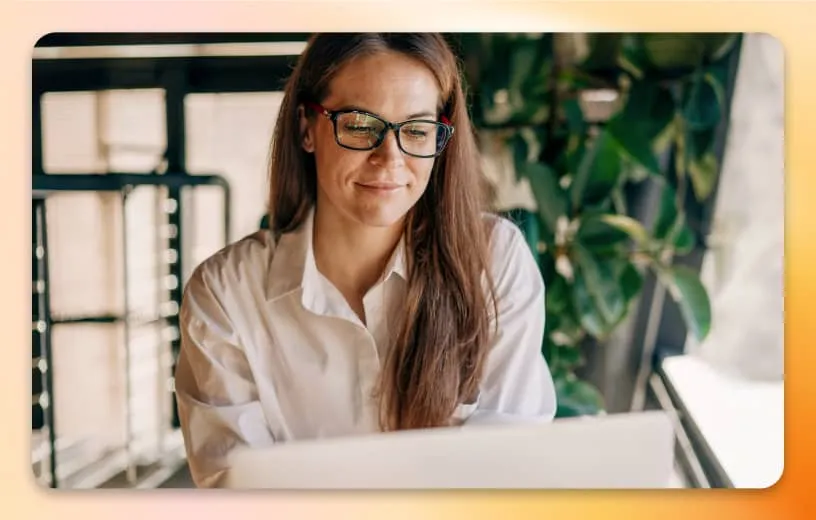 A female remote worker using her laptop