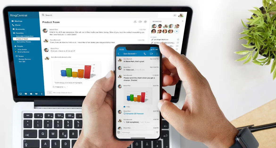 A virtual phone system is mobile and desktop
