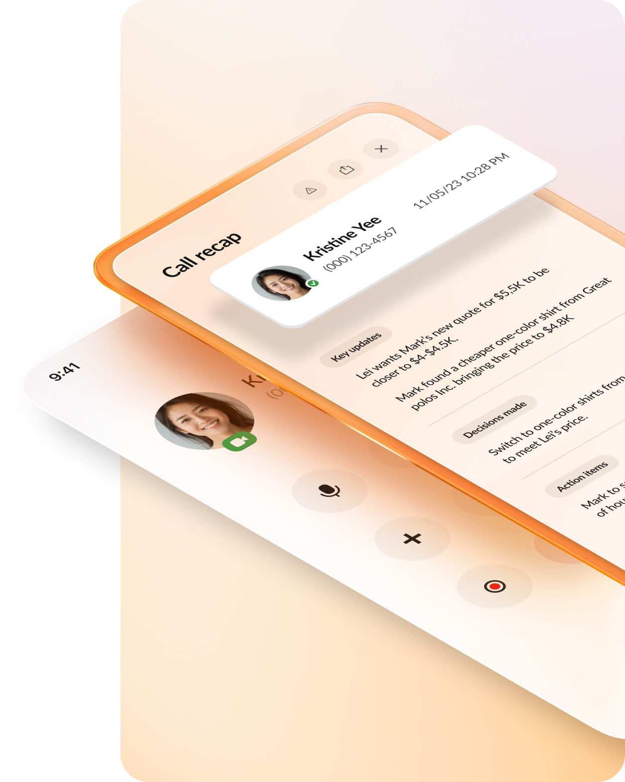 The call recap function of RingEX