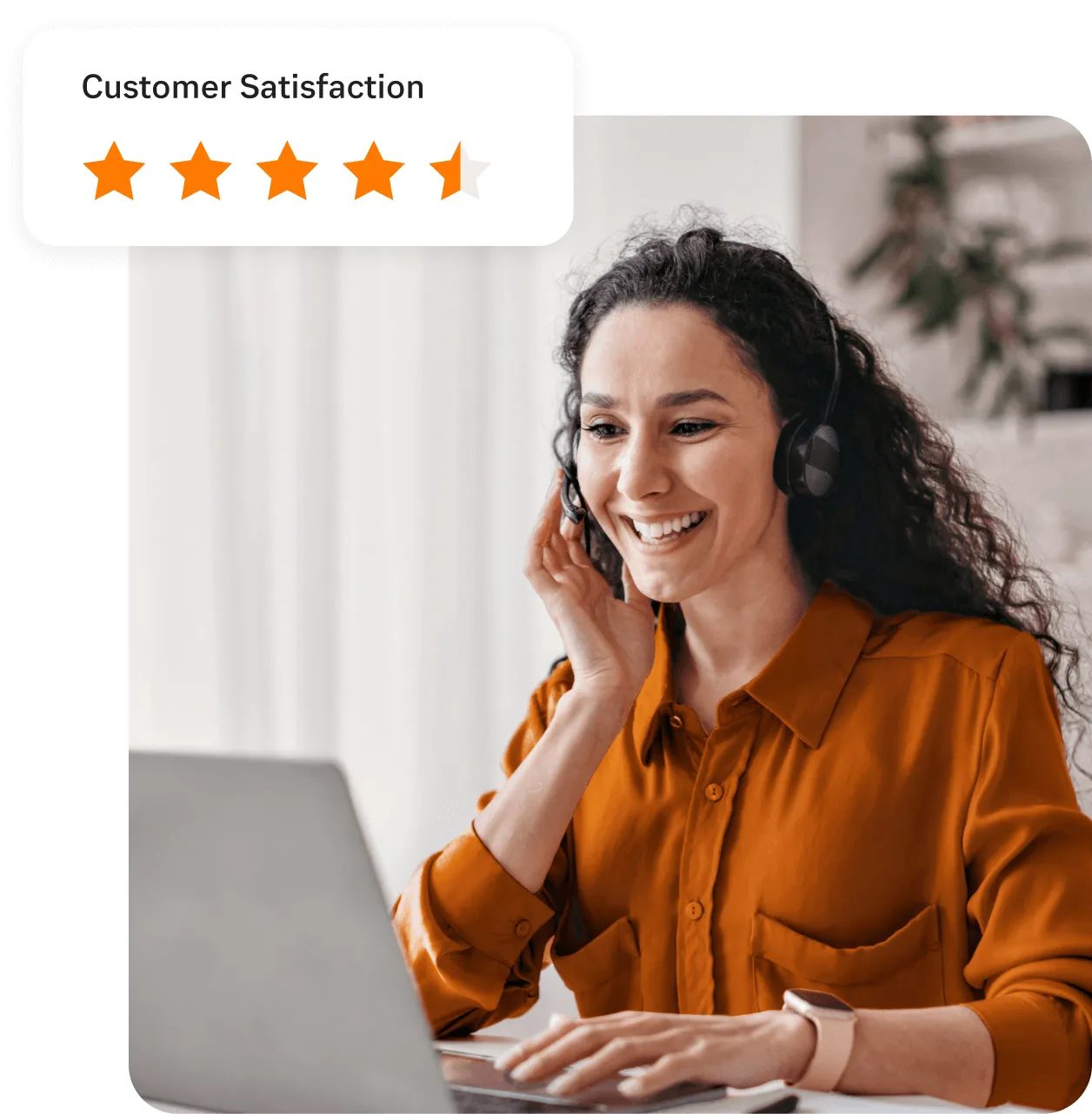 A female agent given 4.5 stars by a customer