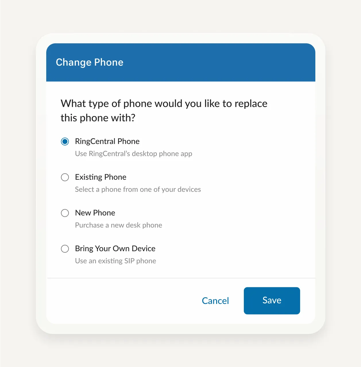 RingCentral Hot Desking dashboard