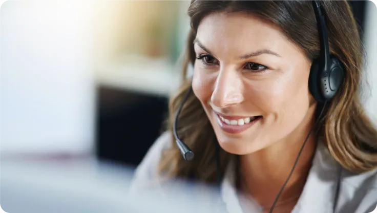 A woman in the middle of a phone call