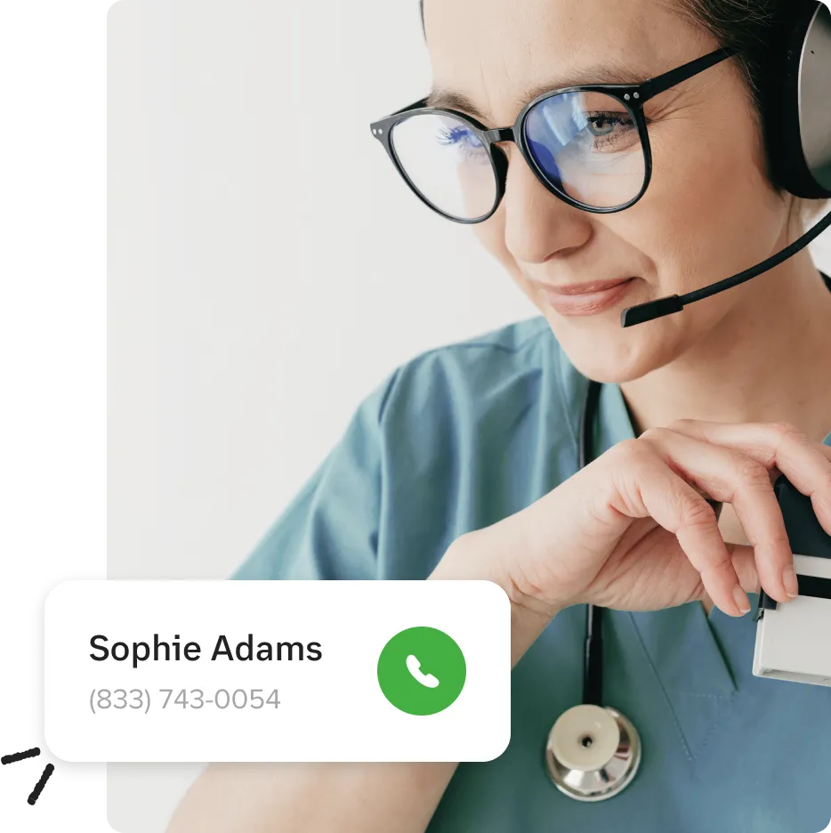 A woman on a phone call