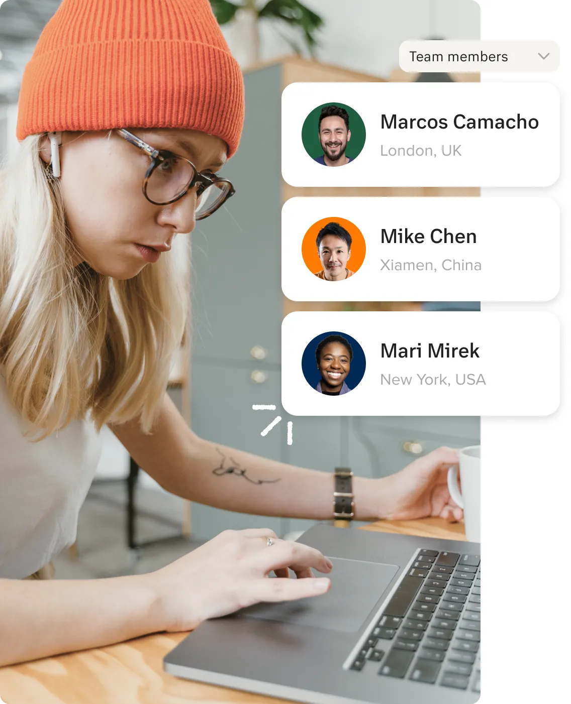 Global team members connecting via a RingCentral online meeting