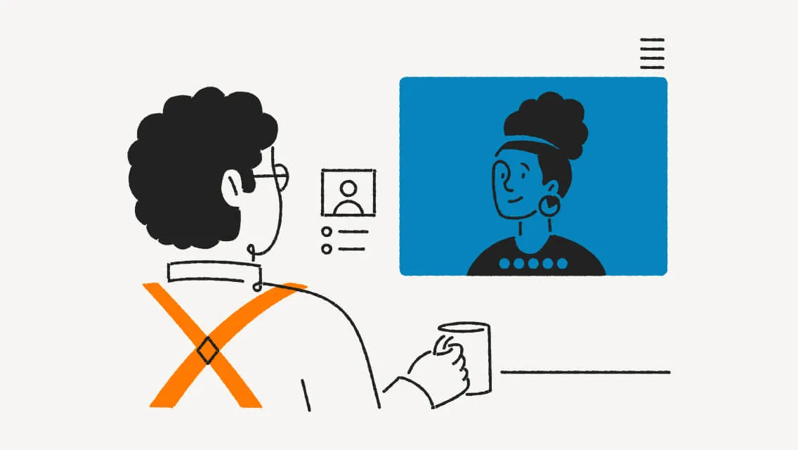 Illustration de deux personnes participant à une visioconférence