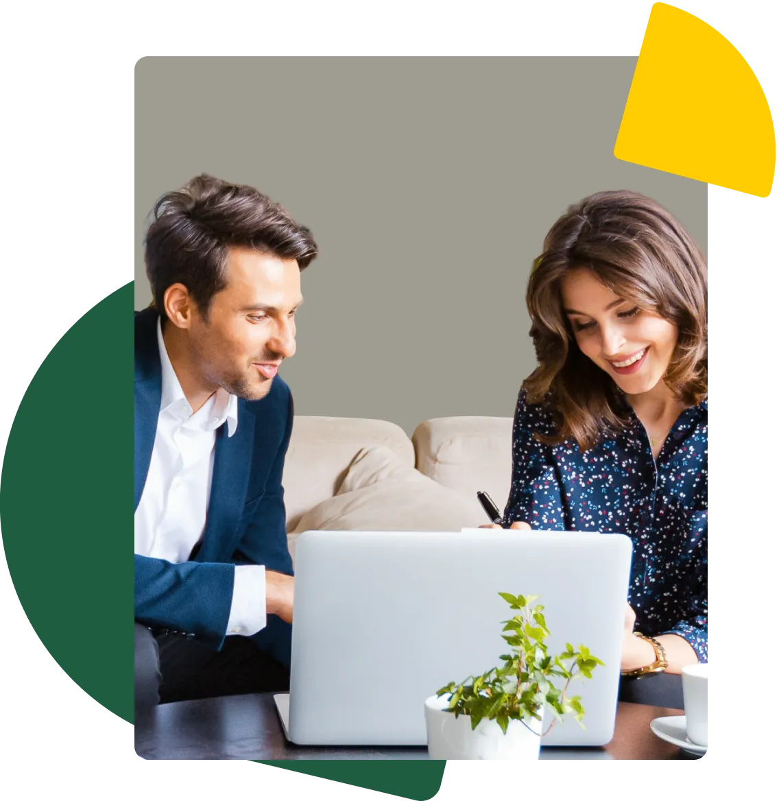 RingCentral representative discussing a strategic alliance partnership with a female client