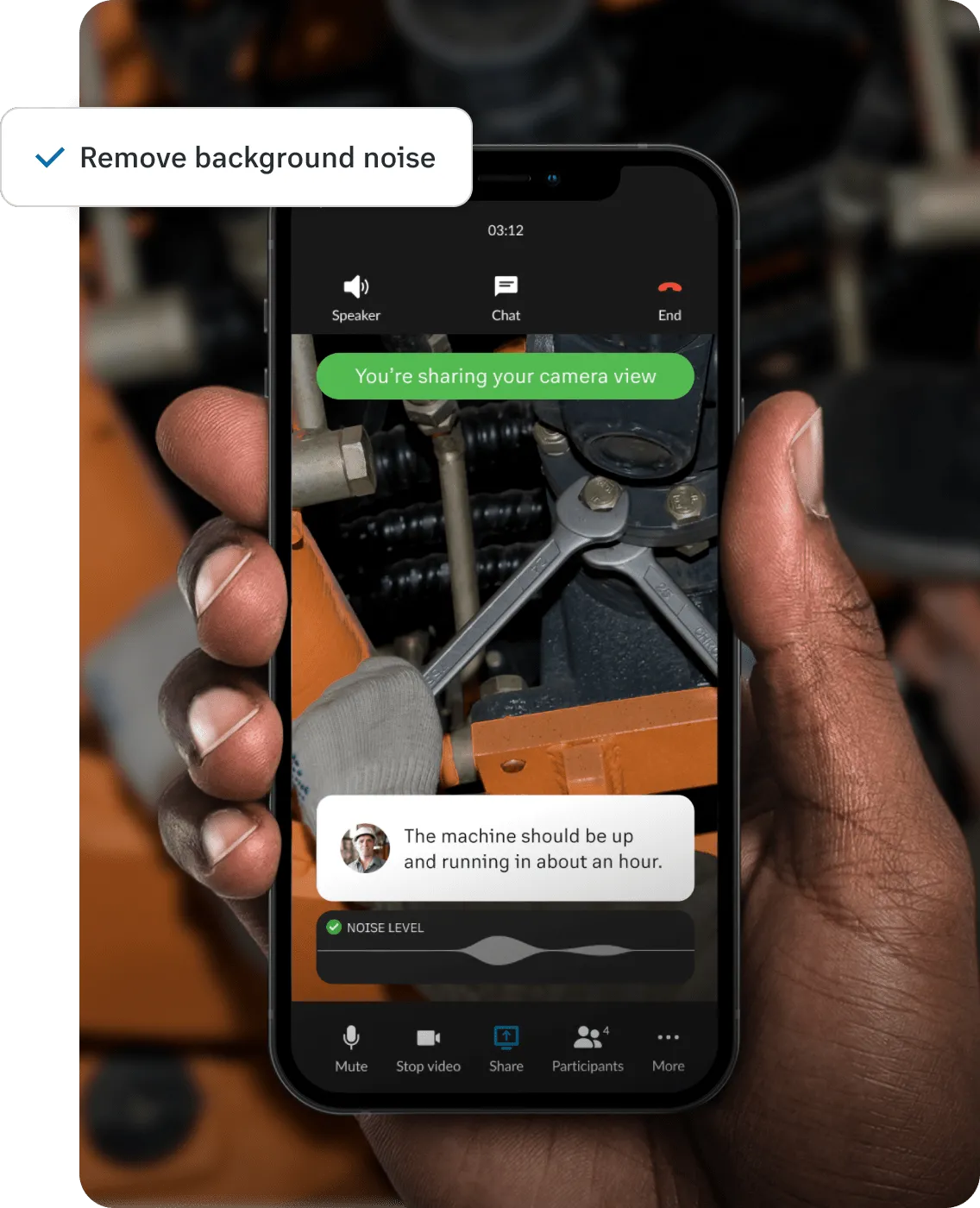 A man sharing a live video of fixing machine equipment without any background noise