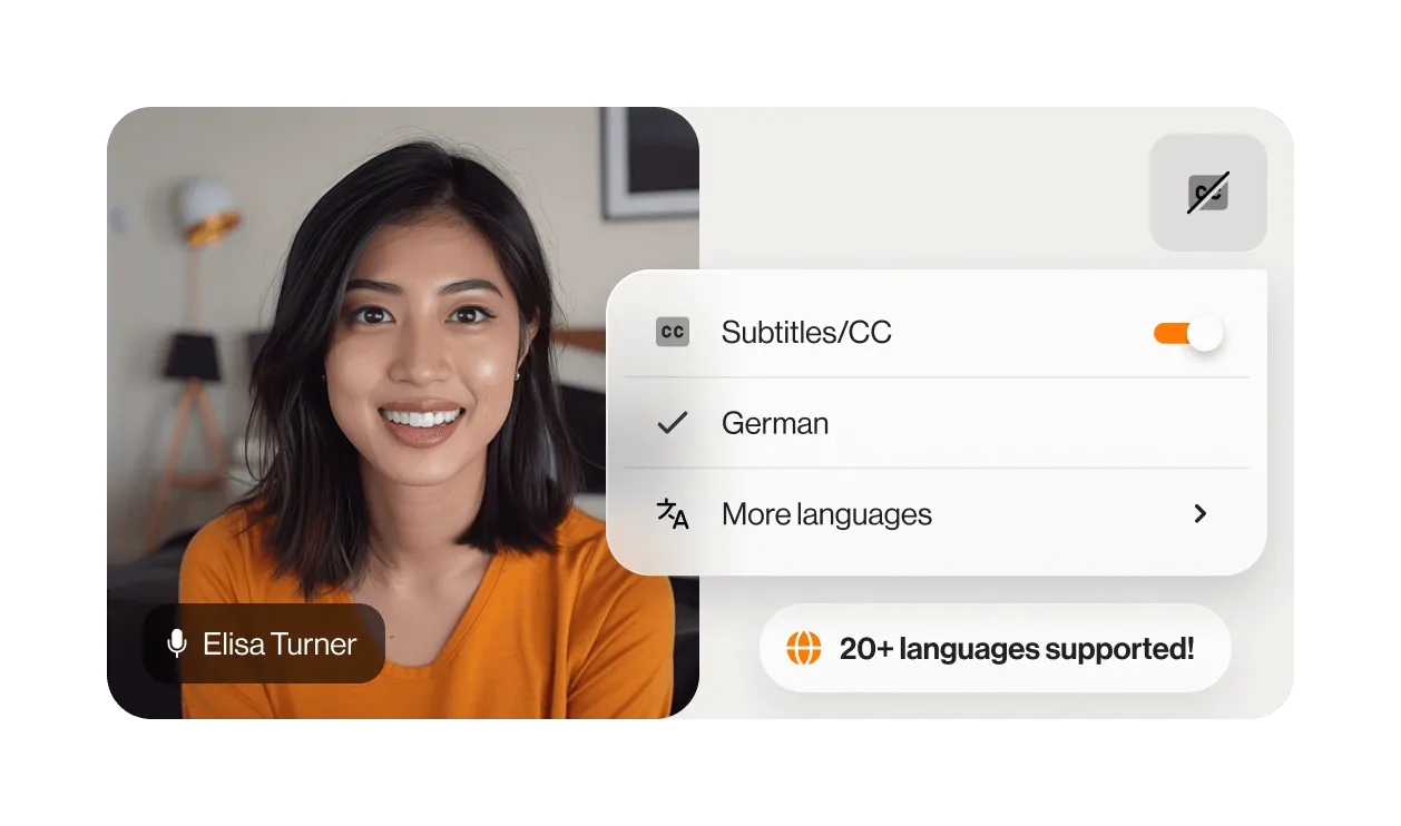 Traduction des sous-titres dans RingCentral Events