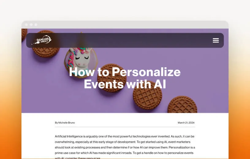 Rapport intitulé « How to Personalize Events with AI »