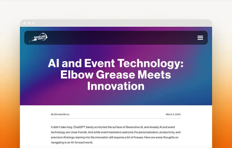 Rapport intitulé « AI and Event Technology: Elbow Grease Meets Innovation »