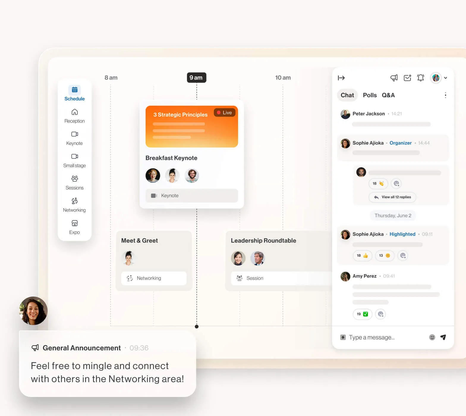 La fonctionnalité de planification dans l’espace networking sur RingCentral Events