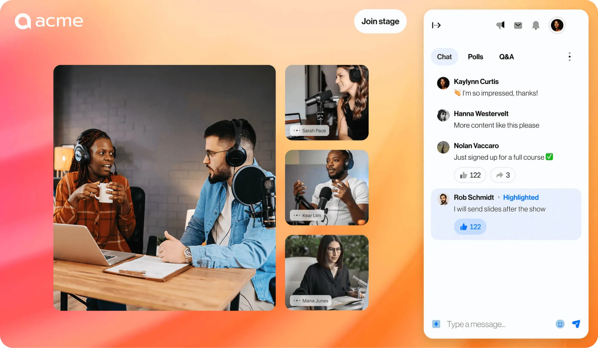 Le tableau de bord de personnalisation de RingCentral Events