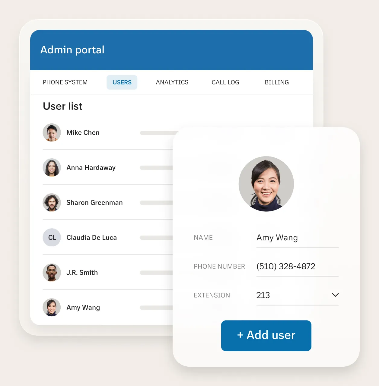 The User List of the RingCentral Admin Portal