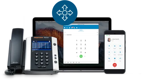 Make and answer calls from any device using the RingCentral Cloud Platform