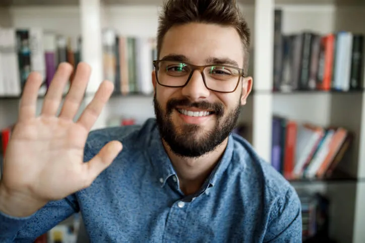 video call at home office