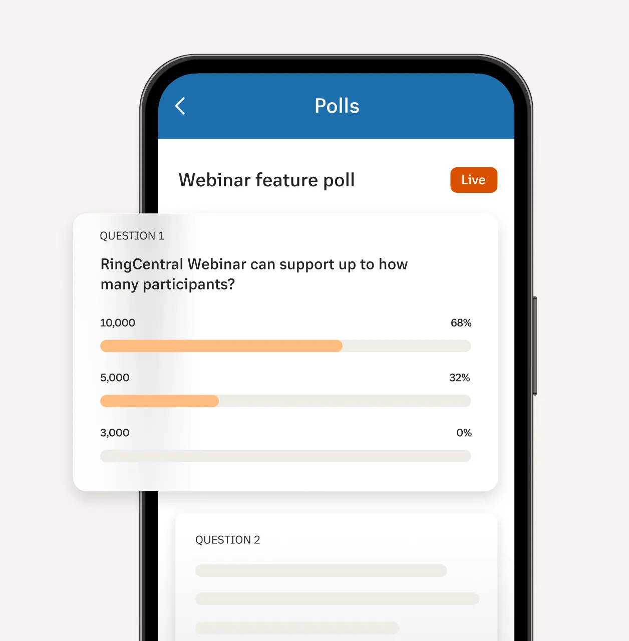 La fonction Sondage de RingCentral Webinar