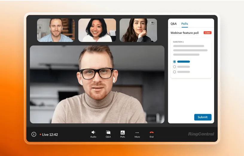 Un sondage se déroulant directement sur la plateforme RingCentral