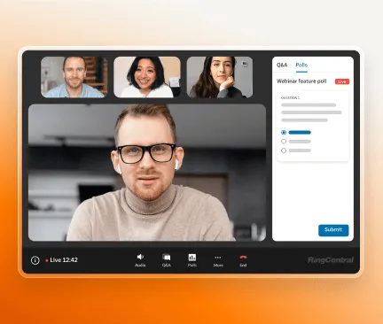 Un sondage se déroulant directement sur la plateforme RingCentral